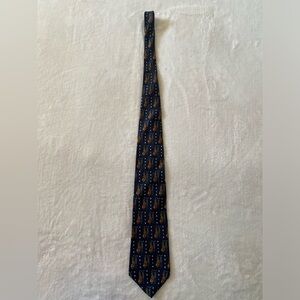 Golf Tie 100% Silk Blue Brown The Good Life